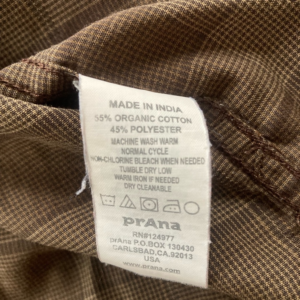 Size medium Prana button up plaid shirt. - Picture 2 of 3